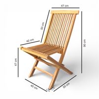 Chaise pliante en bois avec dossier à lattes, design minimaliste et moderne, bois clair, aspect naturel Airstream, pour salle à manger