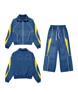 Chaqueta y Pantalón con Bloques de Color, Cierre Completo, Secado Rápido, Corte Holgado, Ropa de Otoño para Adultos, 100% Nailon, Cortavientos, Traje Deportivo - Product Image 4
