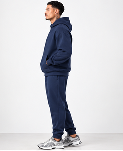 Ensemble de survêtement sportif pour homme bleu marine, sweat-shirt et pantalon de jogging, vêtements de sport décontractés pour l'entraînement - Product Image 1
