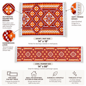 Custom Modern Geometric Jacquard Cotton Washable Rectangular Woven <b>Place</b> <b>Mats</b> with Tassel Trim for Home Dining Table - Product Image 3