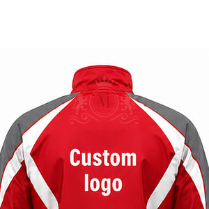 Soft <b>Red</b> <b>Windbreaker</b> Tracksuit 300 GSM Full Zip Custom Logo Polyester Nylon Athletic Sportswear Set - Product Image 4