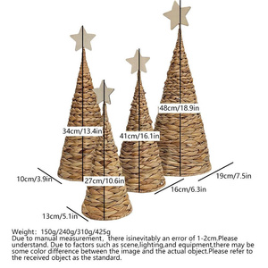 Hot Product Unique Water Hyacinth Christmas <b>Tree</b> Style Merry Christmas Tress Woven Seagrass Christmas Decor Good Price - Product Image 5