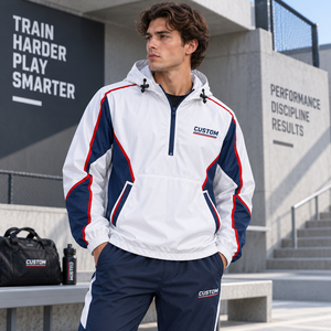Outdoor Windbreaker Men's Rain Jacket <b>Waterproof</b> Lightweight Packable Pullover Breathable Fully <b>Taped</b> <b>Seams</b> Reflective Wear - Product Image 3