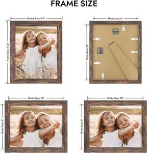 Picture <b>Frame</b>, Made of Real Glass and Wooden <b>Frame</b>, Horizontal and Vertical Display for <b>Wall</b> or Tabletop (Rustic Brown - Product Image 4