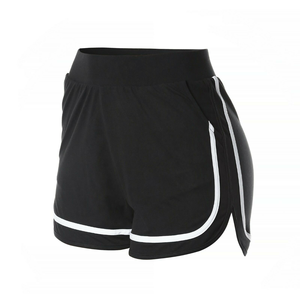 Shorts de course pour femmes à taille élastique mi-haute, en Spandex/Polyester écologique, séchage rapide, légers, pour la gym, l'entraînement et le fitness, couleur unie - Product Image 6