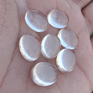คริสตัลควอตซ์ธรรมชาติใสเกรด AAA+ รูปไข่แบบคาโบชอง ด้านหลังแบน ขนาดปรับเทียบแล้ว สำหรับทำเครื่องประดับ - Product Image 5