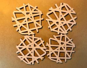 Sous-plat en bois géométrique creux moderne, découpé au laser sur mesure, résistant à la chaleur, pour la table - Product Image 1
