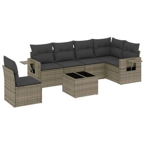 Conjunto de Sofás de Jardín de Ratán Gris con Estructura de Acero, 8 Plazas, Muebles de Exterior Contemporáneos, Uso en Exteriores de Primera Calidad - Product Image 4