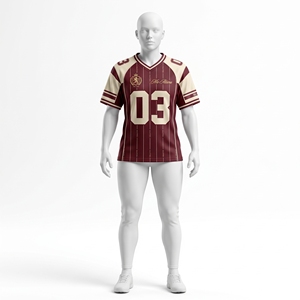 Jersey de Fútbol Americano Color Borgoña Crema para Hombre, Personalizado 03, Ropa Deportiva, Uniforme de Equipo, Ropa de Alto Rendimiento, Venta al Por Mayor - Product Image 3