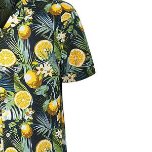 Mens Button Down Floral Shirt Relaxed Fit Tropical Print Vacation Shirt Lightweight Cotton Manufacturer OEM - Product Image 4