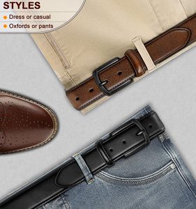 Cinturón de Cuero Reversible para Hombre, Estilo Ejecutivo, Hebilla de Aleación, 3.5cm de Ancho, 105-125cm de Largo, Venta Caliente Cowherd - Product Image 6