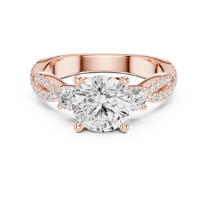 แหวนหมั้นเพชรทรงกลมเจียระไนบริลเลียนท์ 2 กะรัต ทองคำแท้ 14K แบบก้านเกลียว ประดับเพชรแล็บโกรว์ รับรองโดย IGI สำหรับงานแต่งงานของผู้หญิง - Product Image 5