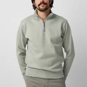 Sudadera con cremallera de cuarto de cuerpo de alta calidad, personalizada, lisa, de peso pesado, con media cremallera, de manga larga, profesional - Product Image 4