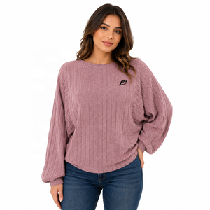 Sudadera con Capucha de Algodón Tejido para Mujer, Estilo Formal, Personalizada, con Logotipo Frontal, Color Sólido, Cuello Redondo - Product Image 1
