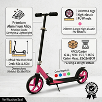 Trottinette à roues larges en PU de 200 mm, légère, en alliage d'aluminium, pliable, pour adultes et adolescents