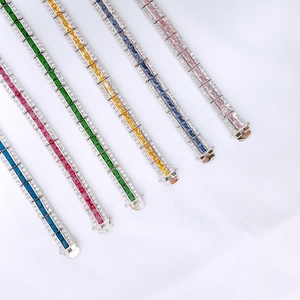 Clásico nupcial fiesta joyería azul CZ pulsera para mujer - Product Image 3