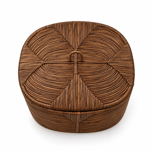 Panier à linge ovale en rotin naturel personnalisé avec couvercle, anti-poussière, résistant à l'eau, organiseur de vêtements, bac de rangement pour la cuisine - Product Image 5
