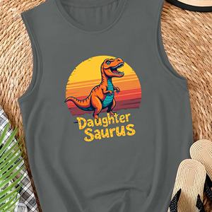 Coucher de soleil fille Saurus dessin animé dinosaure design gilet décontracté pour femme - Product Image 2