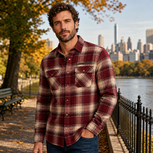 Camisa de Franela Personalizada para Hombre, Diseño a Cuadros, Casual, con Botones, para Marcas Independientes, Venta al Por Mayor, Etiqueta Privada para Pedidos al Por Mayor - Product Image 3