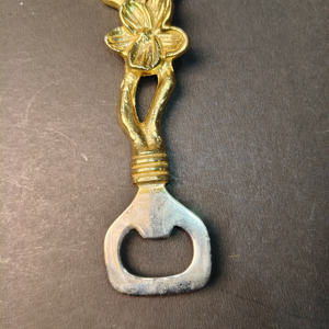 <b>Antique</b> <b>Gold</b> Flower Motif Classic Botanical Design Handcrafted Eco-Friendly Durable Bar Tool High Quality Decorative Metal Beer - Product Image 4