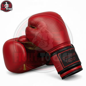 ถุงมือแข่งขันระดับโปรสีแดง พร้อมที่รัดข้อมือเสริมความแข็งแรง ทำจากหนังแท้ เพื่อการปกป้องที่ดีขึ้นและความสบาย - Product Image 5