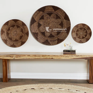 Ensemble de paniers décoratifs muraux en rotin style bohème pour la décoration de la maison - Product Image 5