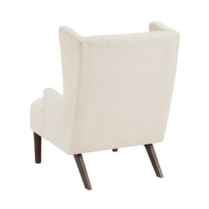 Poltrona Accent Wingback Contemporanea in Ciniglia Beige con Struttura in Compensato, 1 Pezzo, Arredamento per Soggiorno - Product Image 5