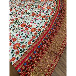 Lehenga Choli en soie pour les fêtes et les mariages, travail de bordure fantaisie, vêtements de mariage élégants - Product Image 3