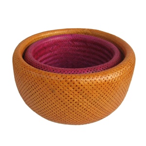 Cesta de Almacenamiento de Bambú Hecha a Mano, Forma Circular, Organizador para el Hogar y la Cocina, Ecológico, 100% Material Natural, Multifuncional, en Caja - Product Image 4
