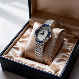 Elegante Reloj de Cuarzo Retro de Lujo para Mujer, Ecológico, Esfera de 16 mm, Correa de Acero Inoxidable, Esfera con Incrustaciones de Diamantes de Imitación - Product Image 2