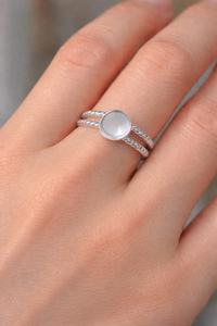 Base de Anillo Redonda de 10mm Chapada en Plata de Ley 925 con Doble Banda, Semimontura Hecha a Mano para Joyería, Base de Anillo Personalizable - Product Image 3