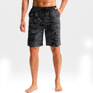 Shorts de plage pour hommes à imprimé camouflage, séchage rapide, taille mi-haute, cordon de serrage, en polyester tissé - Product Image 2