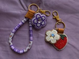 Bohemian Embroidery Beaded <b>Keychain</b> Handcrafted Beaded Key Holder with Premium Finish Elegant Handmade Embroidery Beaded Keychai - Product Image 1