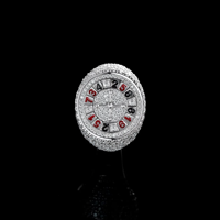 Ice Legacy ILRI35 Heavy Iced Rapper Minimalist Heart Shape Diamond 925 Silver Plated Pave Setting Luxury Design Unisex Party