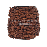 Alambre de púas de cuero vintage antiguo marrón claro hecho a mano, joyería de cordón de cercado de cuero, alambre de púas retorcido, 1-2,5mm, collar, pulsera