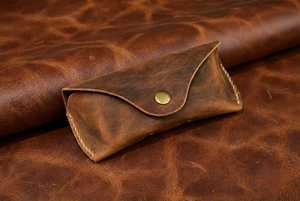 Luxury Genuine Leather Glasses Sleeve <b>Slim</b> Handmade Cowhide Pouch Vintage Reading Spectacles Protector Case LGC-0063 - Product Image 2