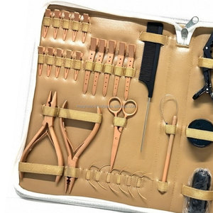 Kit de Herramientas para Extensiones de Cabello Color Beige Bronceado con Aguja de Coser, Microperlas, Clips de Bucle y Alicates de Acero Inoxidable para Extensiones de Cabello - Product Image 3