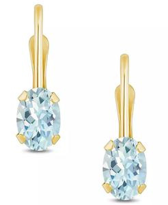 AQUAMARINA (9/10 CT.) T.W.) Orecchini a leva in oro giallo 10K o oro bianco |   Macy's - Product Image 3