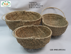 Premium fait à la main Vietnam Nature couleur carex décor à la maison moderne intérieur paniers de rangement panier de plantes - Product Image 6