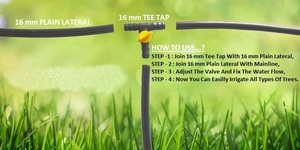 Válvula de riego por goteo de 16 mm con conector lateral tipo T de 3 vías para agricultura, válvula de goteo negra y amarilla de 16 mm - Product Image 2