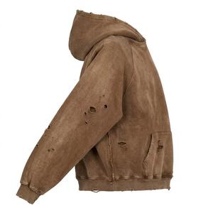 Latest Design Custom Streetwear <b>Hoodie</b> No <b>String</b> Fleece Blank Vintage Double Layer Acid Wash Sun Faded Distressed 100% Cotton - Product Image 6