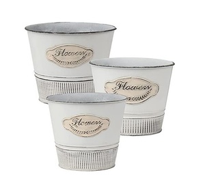 Maceta Decorativa de Metal Blanco para Plantas de Interior, Pieza Decorativa Moderna para el Hogar - Product Image 1