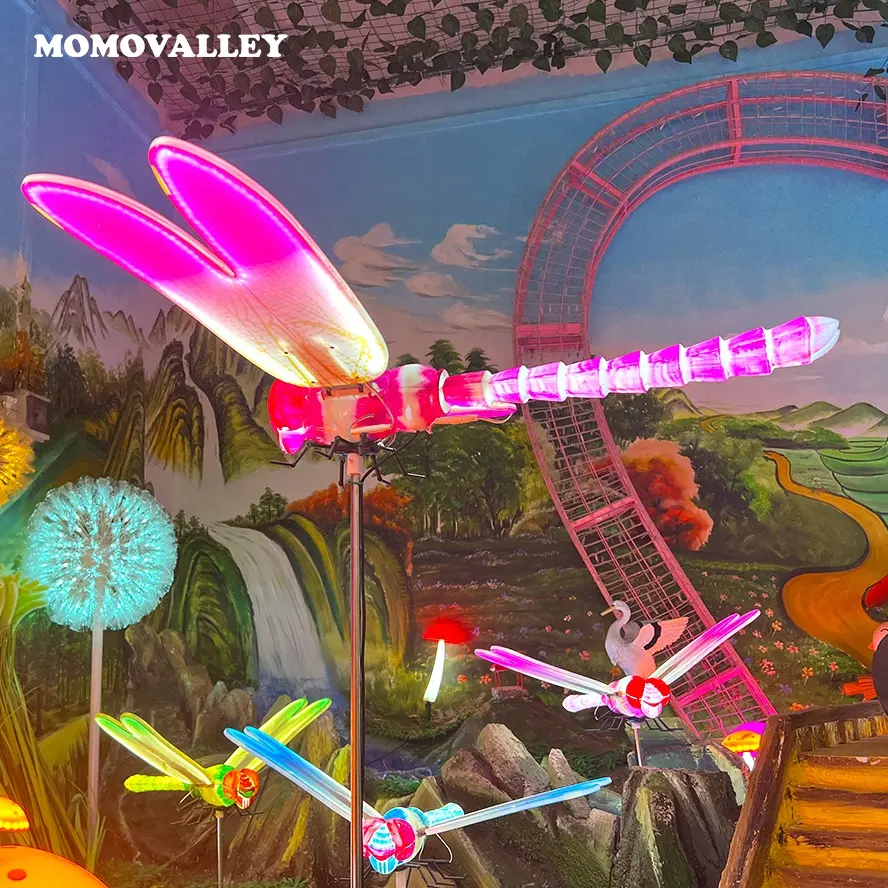 Momovalley ha condotto le luci del paesaggio degli animali della libellula di decorazione del giardino di corrente illuminata all'aperto di festa per il natale estate di Halloween