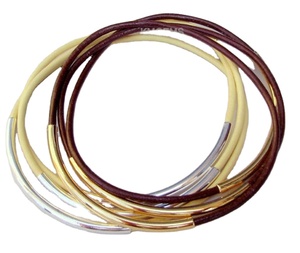 Handmade Creations Leather Tube <b>Bangle</b> <b>Bracelet</b> - Product Image 1