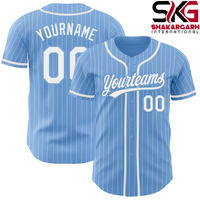 Maillot de baseball personnalisé à rayures fines, unisexe, en polyester, uniforme sportif, boutonné sur le devant, avec nom et numéro, pour jeunes et adultes
