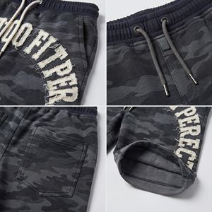 Pantalones Cortos de Felpa con Estampado de Camuflaje para Hombre, Pantalones Cortos de Felpa con Bordado Desgastado, Pantalones Cortos Largos de Felpa de 450 GSM para Hombre, Ropa de Invierno - Product Image 6