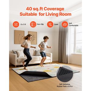 Tappeto Antiscivolo 8 X 5 Piedi, Tappetino Imbottito a Doppia Superficie in Feltro, Cuscinetto con Base in Gomma, Protezione per Pavimenti in Legno - Product Image 2