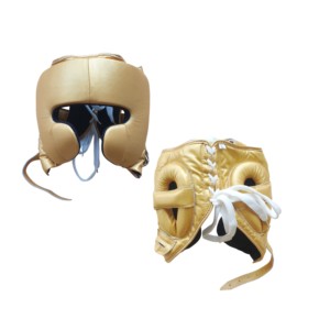 Ensemble de boxe OEM personnalisé |   Gants en cuir de vachette 14oz + protège-tête + protège-guêtres |   Fermeture à velcro |   Équipement de combat MMA Muay Thai - Product Image 4