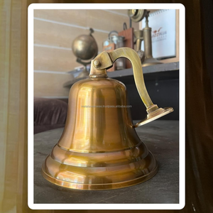 Campana de iglesia de latón personalizada, colgante de pared decorativo hecho a mano con acabado antiguo dorado, artesanías de Metal de estilo náutico, gran oferta - Product Image 1
