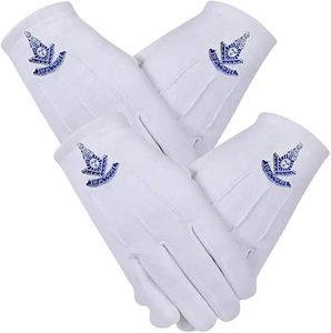 2 paires de gants maçonniques Past Master en coton 100 % coton, taille unique, adaptés à tous les types de tissus, 100 % coton - Product Image 2
